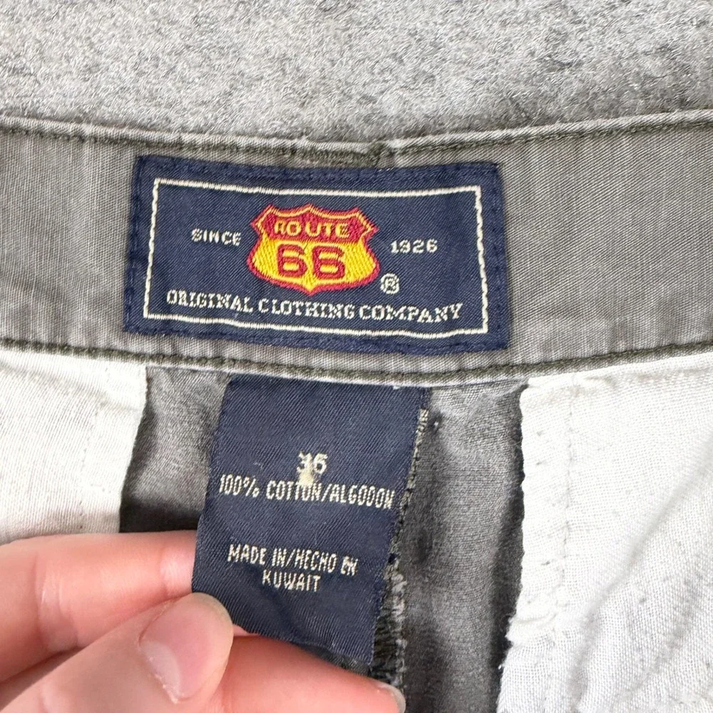 Route 66 Flat Front Chino Shorts Mens 36 Grey Utility‎ Workwear Casual Outdoor